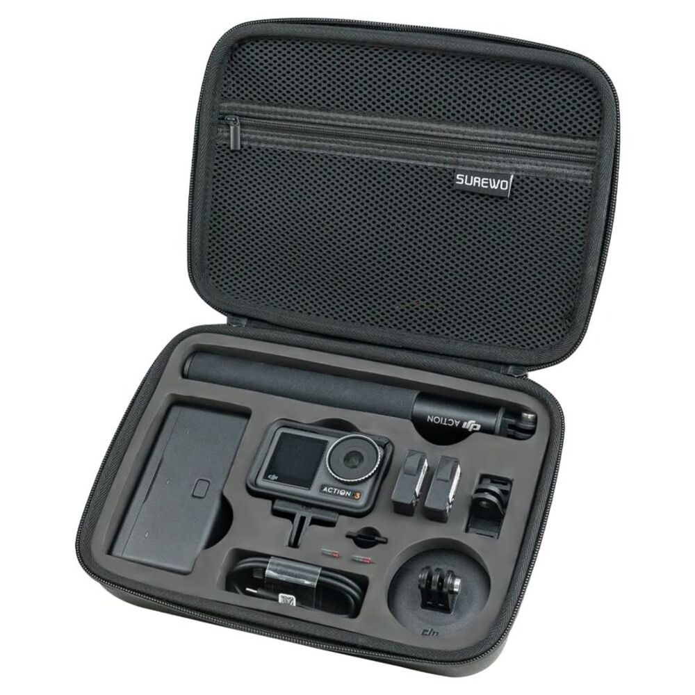 Black Waterproof Travel Bag For DJI Osmo Action 6 5 Pro 4 3 Carrying Case